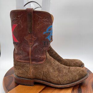 Lucchese Classic Handmade Boots Mens 13 Brown Sueded Hippo Cowboy Western Boot